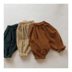 Korean children's clothing children's corduroy pants spring and autumn new boys and girls thick corduroy casual thickened carrot pants trousers