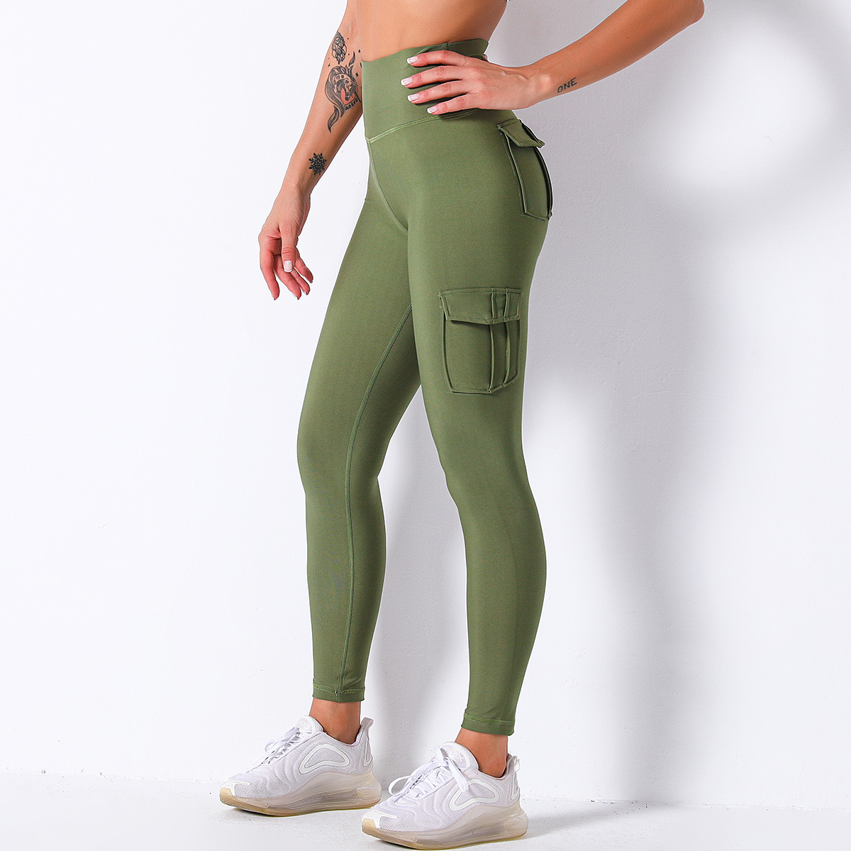 high waist hip stitching color sports yoga pants NSLX9047