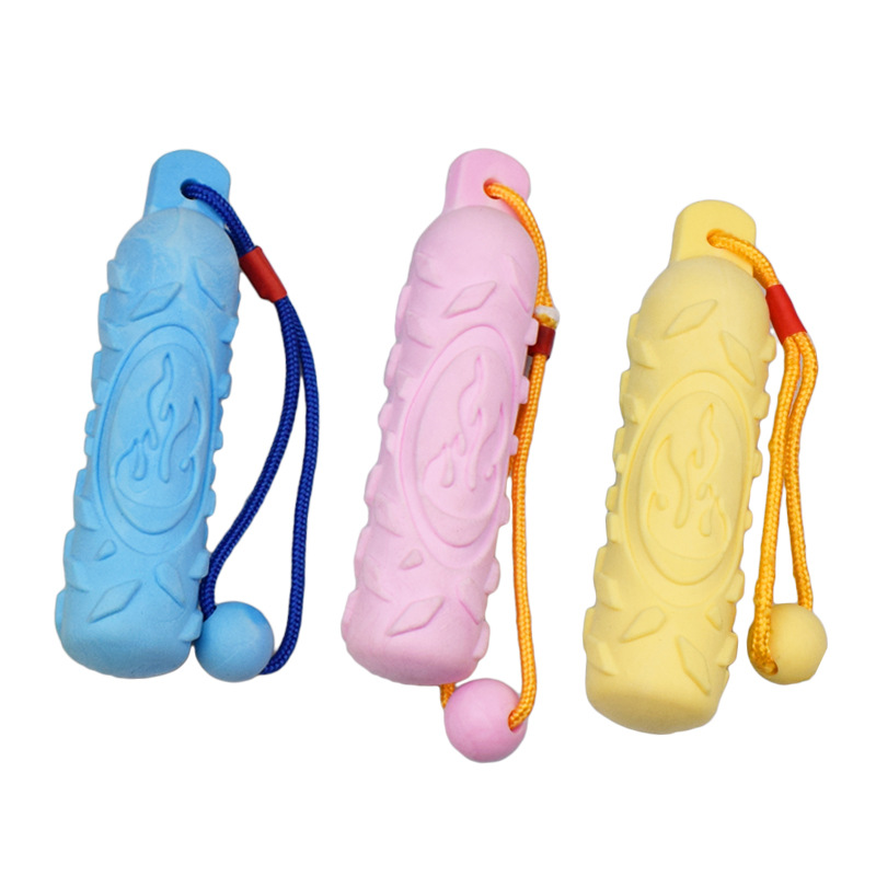 Suministro directo de fábrica perros grandes, medianos y pequeños roer los dientes de limpieza palo de juguete leche sabor TPR espuma dientes de molienda palo de juguete para mascotas