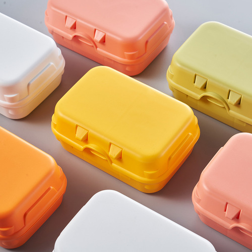 Japanese-style covered drain portable cute soap box home bathroom laundry soap box bathroom soap holder