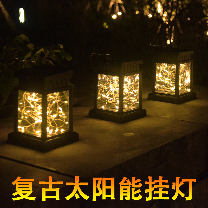 复古太阳能小挂灯防水LED花园装饰风灯户外庭院宫廷蜡烛灯|ms