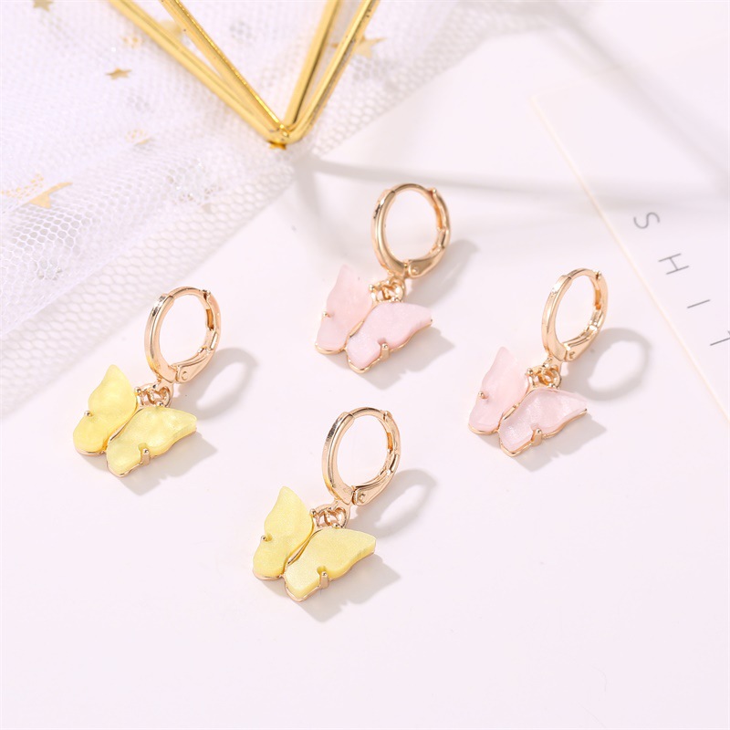 Mode Papillon Collier Boucles D&#39;oreilles Ensemble Bijoux Acrylique Collier Boucle D&#39;oreille Ensemble Bijoux Chauds En Gros Nihaojewelr display picture 6