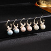 Summer South Korean silver needle, goods, earrings, fashionable zirconium from pearl, silver 925 sample