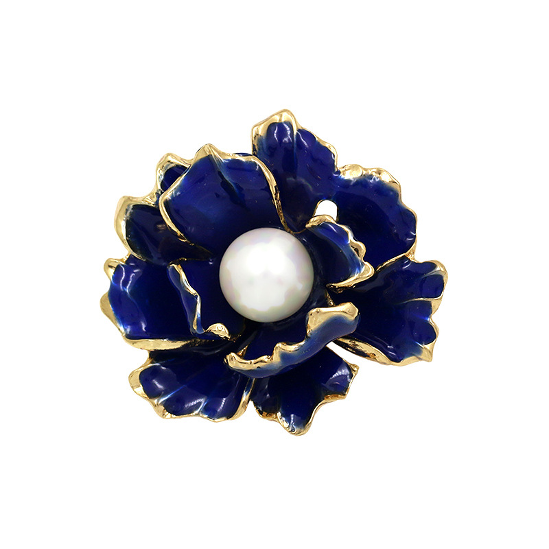 Flower Pattern Romantic Pin Flower Alloy Inlay Artificial Pearls Rhinestones Women'S Brooches