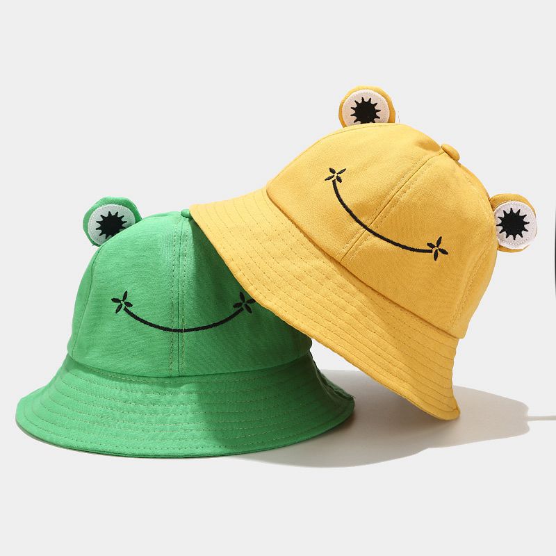 Kid's Women's Cute Frog Wide Eaves Bucket Hat display picture 2