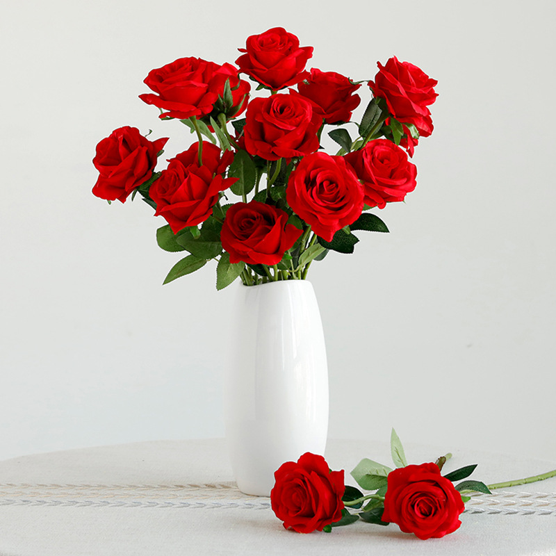 Espacio gran diámetro ola bola Rosa material Rosa solo flor artificial hogar Decoración de la boda