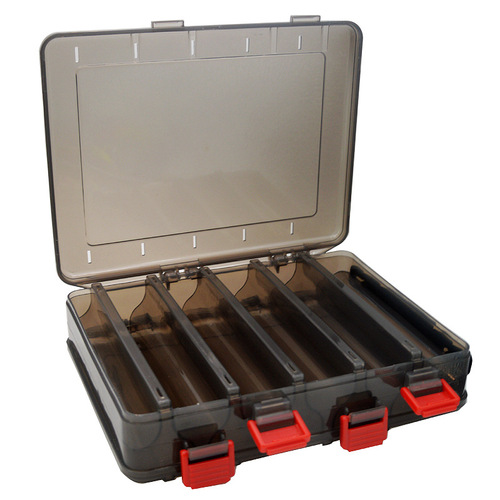 Gun-colored double-sided lure box, wooden shrimp box, transparent storage box, bait and hook cross-border portable fishing gear box