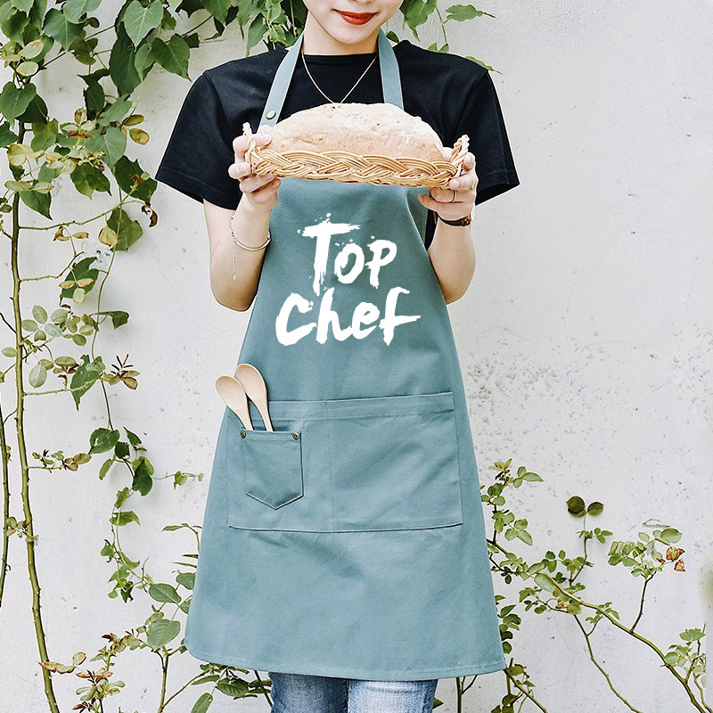 Estilo coreano de moda delantal imprimible impresión del logotipo del hogar cocina olla caliente restaurante camarero masculino femenino micro impermeable cintura