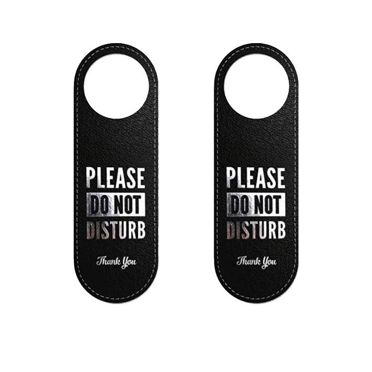 温馨提示牌请勿打扰门牌标识酒店客房指示牌皮革客房告示牌