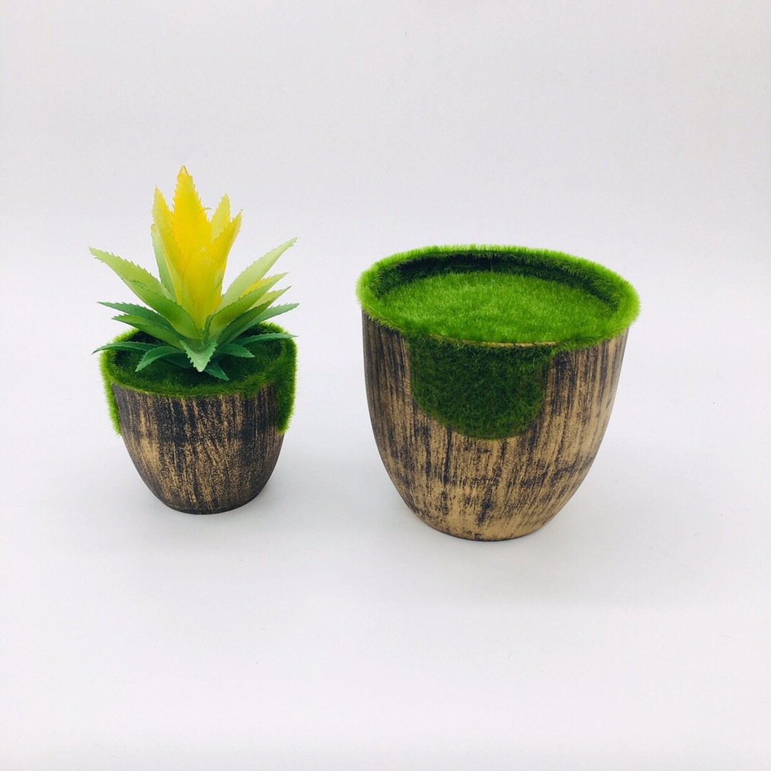 The manufacturer supplies simple and retro simulated flower arrangements, round flowerpots and plastic velvet flower POTS detail image 4
