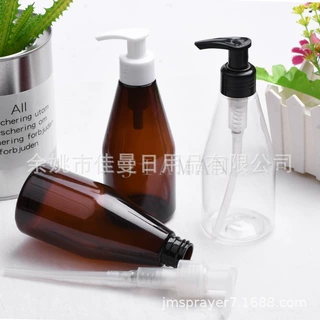 200ml锥形PET塑料瓶配塑料左右开关泵洗发水沐浴日用品分装空瓶子