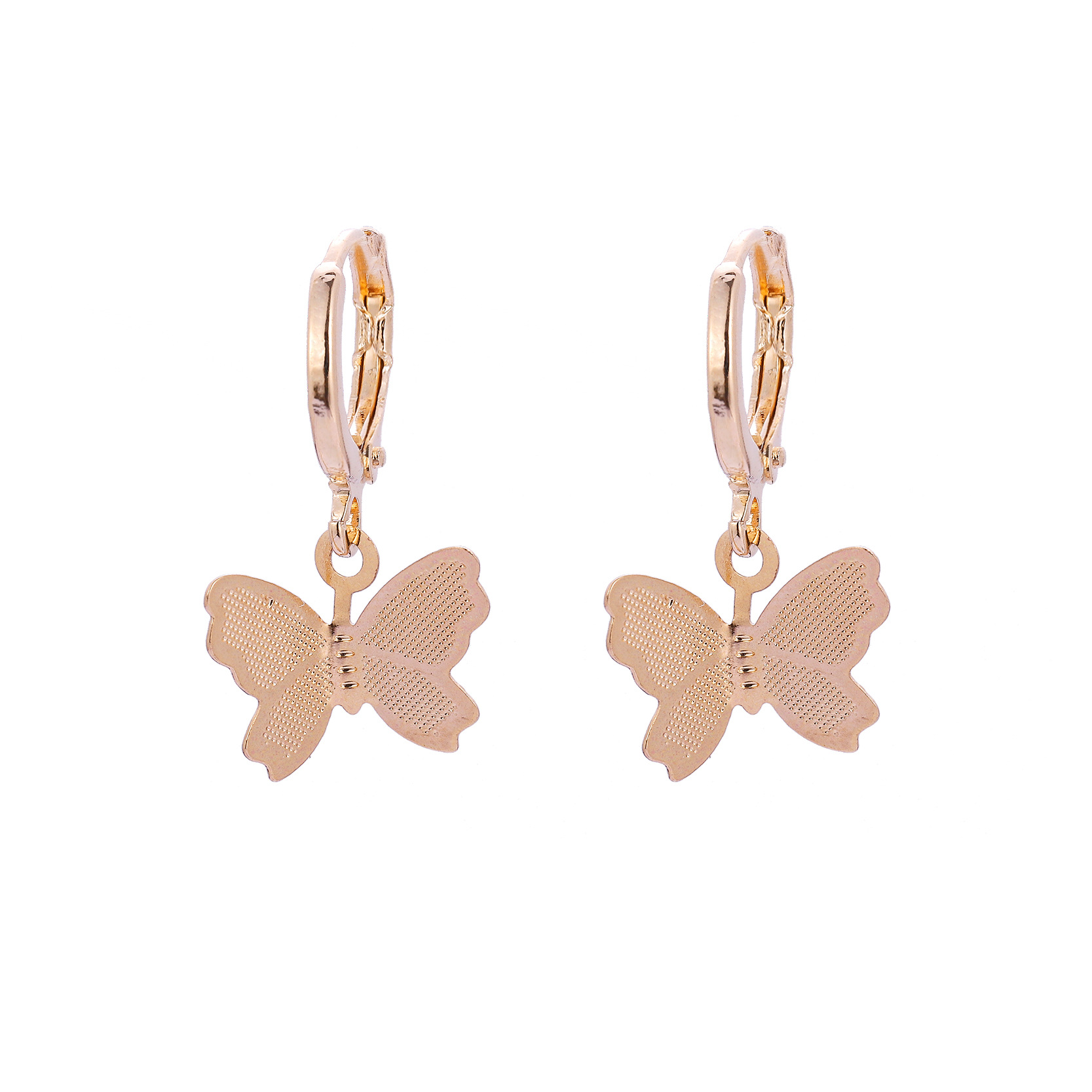Cruz-frontera nuevos pendientes de mariposa accesorios personalidad de la moda europea y americana exagerada hueco mariposa pendientes gancho de La Oreja femenina