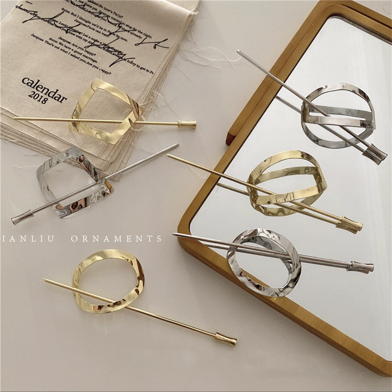 Solid Color Pattern Women'S Gender Plating Design Simple Style Style Simple Style Solid Color Alloy Plating Hairpin