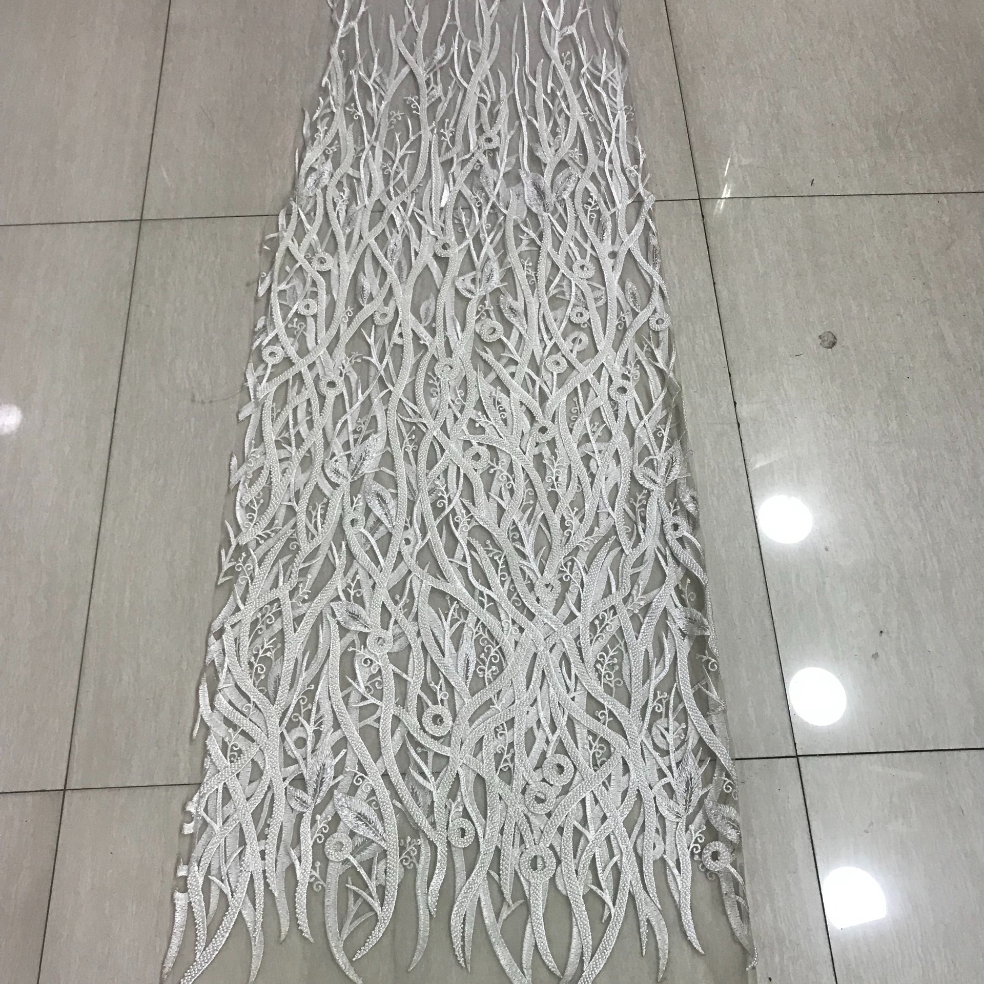 高品质蕾丝布料 婚纱礼服面料 钉珠蕾丝面料 花卉图案 BD-30