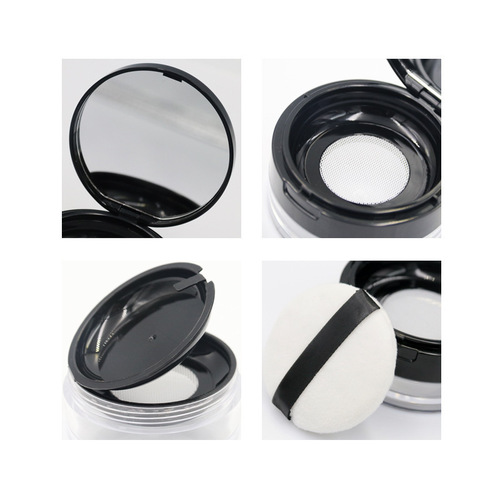 10g 20g sample travel portable packaging box flip lid with mirror powder puff bottle powder empty box loose powder box