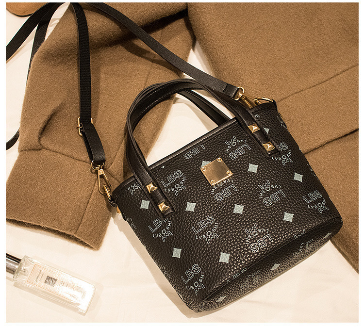 Daily Occasion Pu Leather Material Vintage Style Color Block Square Zipper Shoulder Bag Handbag