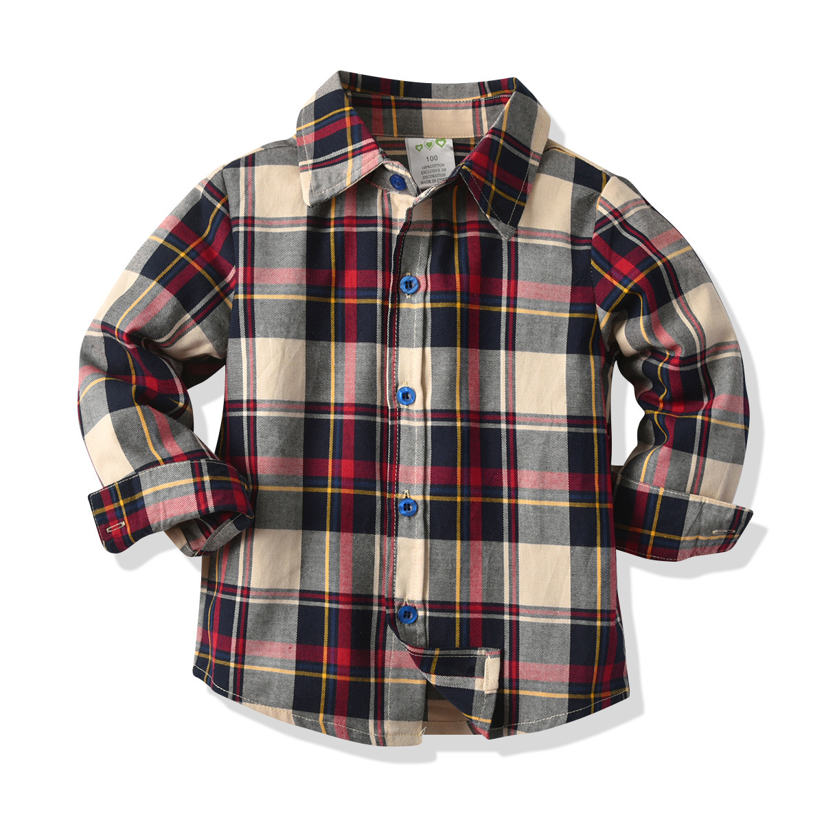 Boy's Check Shirt Neckline Bib Gentleman's Four-piece Set display picture 13