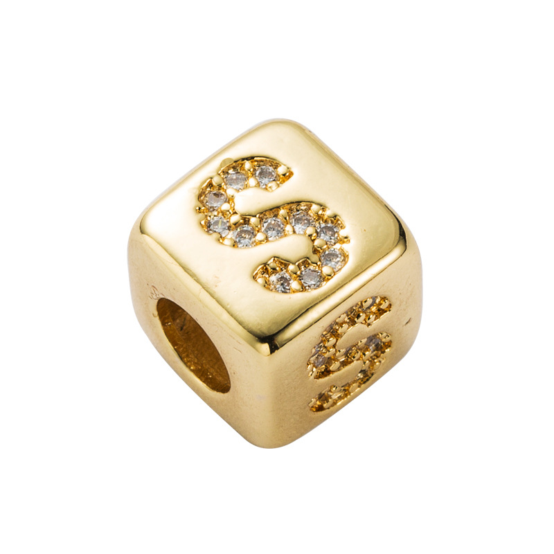 Bracelet explosion bracelet alphabet bracelet brass micro-inlay couple red rope pull DIY jewelry who