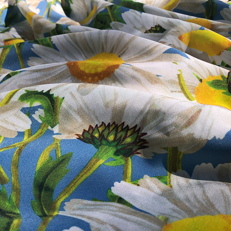 푸른 비 탄성 Crepe de Chine