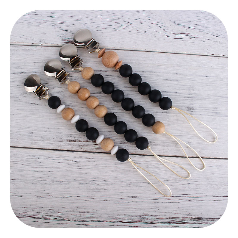 Nuevo bebé redondo de hierro chupete clip bebé creativo calmante Beech silicona Abacus cadena chupete cadena anti-gota cadena