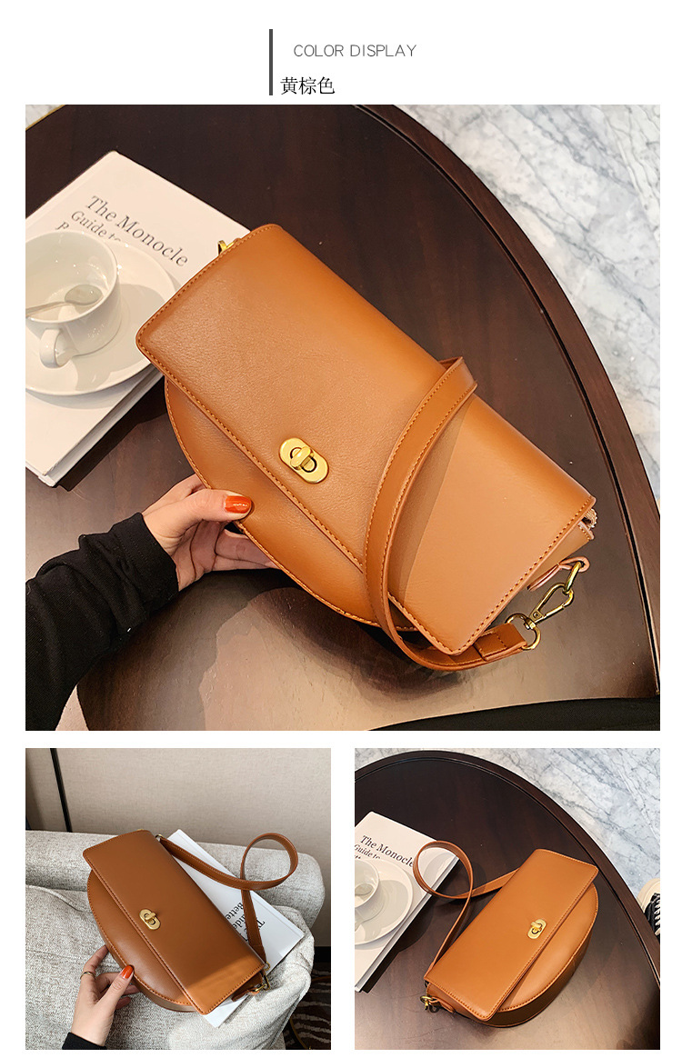 Fashion Simple One-shoulder Saddle Bag display picture 4