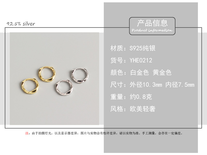 Geometric Casual Simple Style Classic Style 925 Sterling Silver No Inlaid Plating Earrings display picture 2