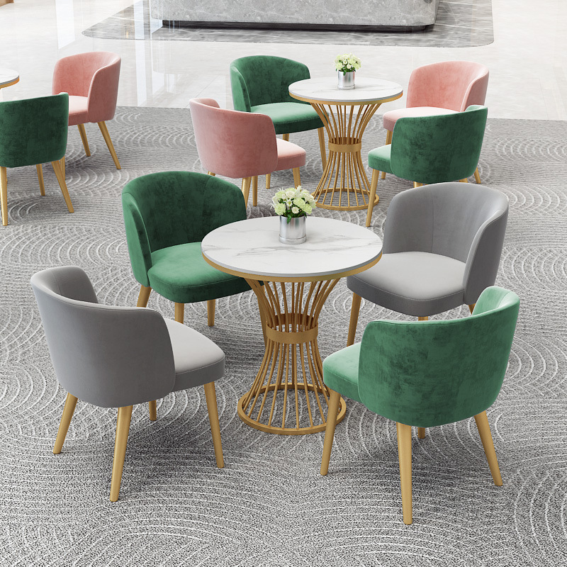 Office Leisure Area Signing Tables and Chairs Nordic Sales Department One Table Four Chairs Simple Milk Tea Shop Negotiation Table and Chair Combination