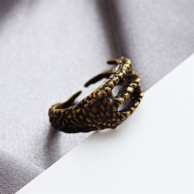 Korean Single Ring Retro Eagle Claw Opening Men's Pinky Tail Ring Wholesales Yiwu Suppliers China display picture 6