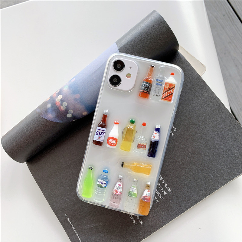 85g Weight iPhone Applicable Brands Phone Cases Classification Acrylic Material Arylic Wine Bottle Handmade Cartoon Style Cute Phone Cases Phone Accessories