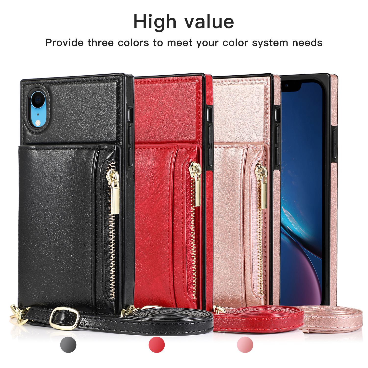 Crossbody Phone Case For Iphone 13 Wallet Protective Leather Cover_voghion.com