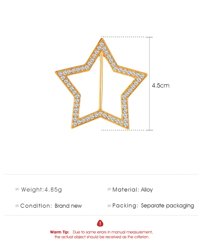 Five-pointed Star Waist Buckle Corner Knotted Simple Shirt Corner Buckle Star Button Wholesale Nihaojewelry display picture 1