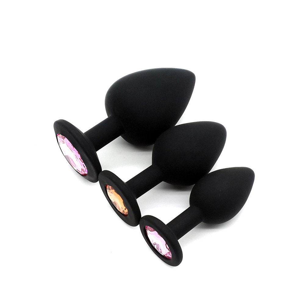 Silicone Anal Plug With Crystal Gemstone For G-spot Stimulation_voghion.com