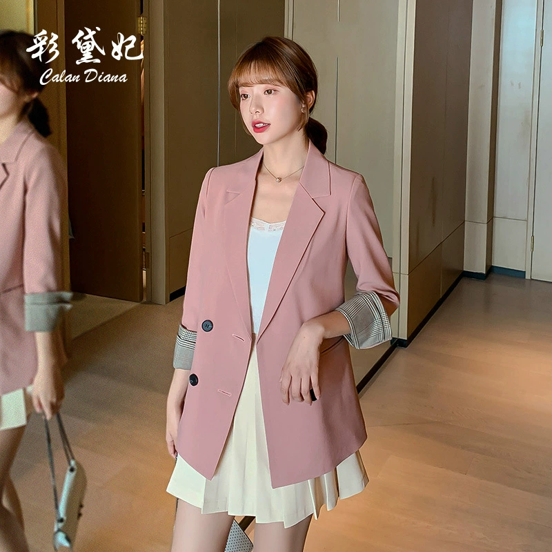 2023 корейский весенний Повседневный Джокер плюс размер тонкий костюм модный тренд сплошной цвет Женский блейзер
