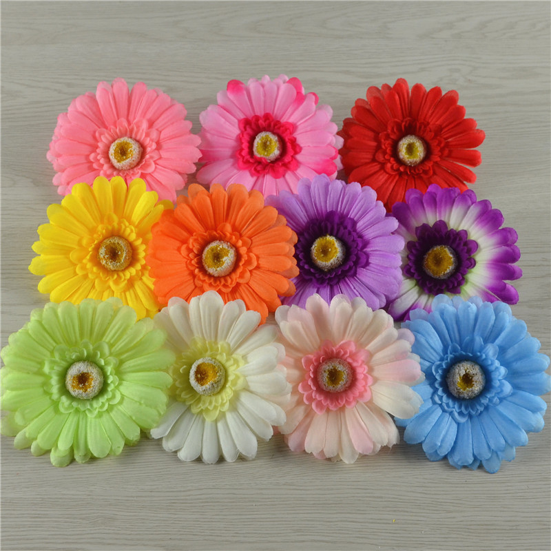 simulation Gerbera Flower Gerbera schoolbag decorate Flower head Hairdressing Seaside shot prop children Hairdressing