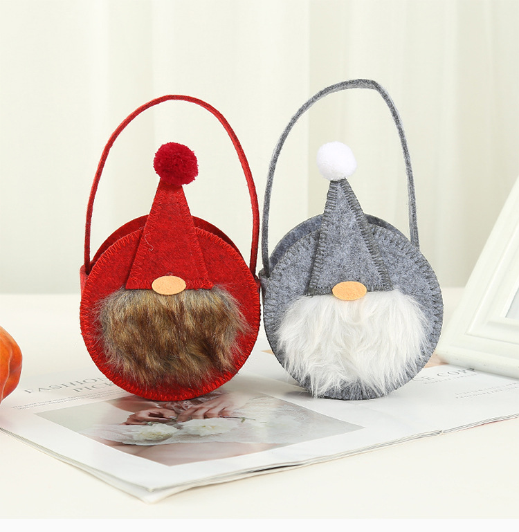 Christmas Non-woven Santa Claus Round Tote Candy Decoration Bag Wholesale Nihaojewelry display picture 1