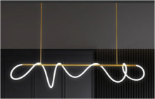后现代艺术diy线条吊灯北欧极简吧台餐厅创意个性长条餐桌灯设计