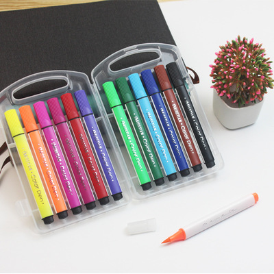 盒装三角水彩笔儿童绘画填色笔 12色24色36色可水洗水彩笔 可贴牌