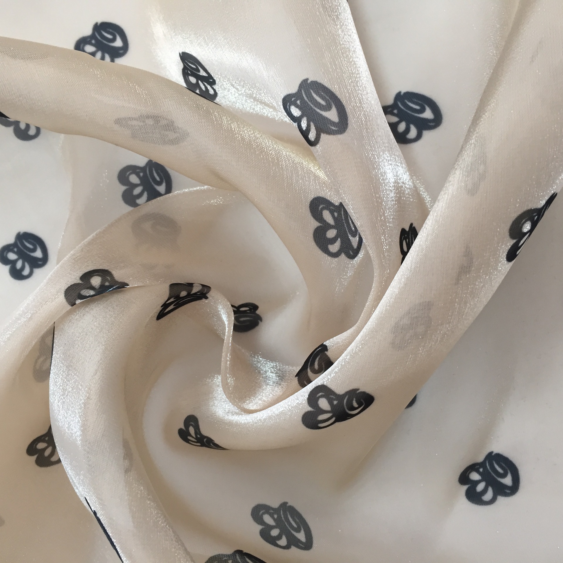 纯色亮泽星光缎 印小青蛙 女装裙子时装面料