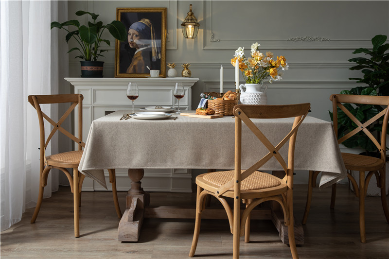 Thickened Polyester-cotton Cotton-linen Modern Simple Solid Color Rectangular Coffee Table Cloth, Dining_voghion.com