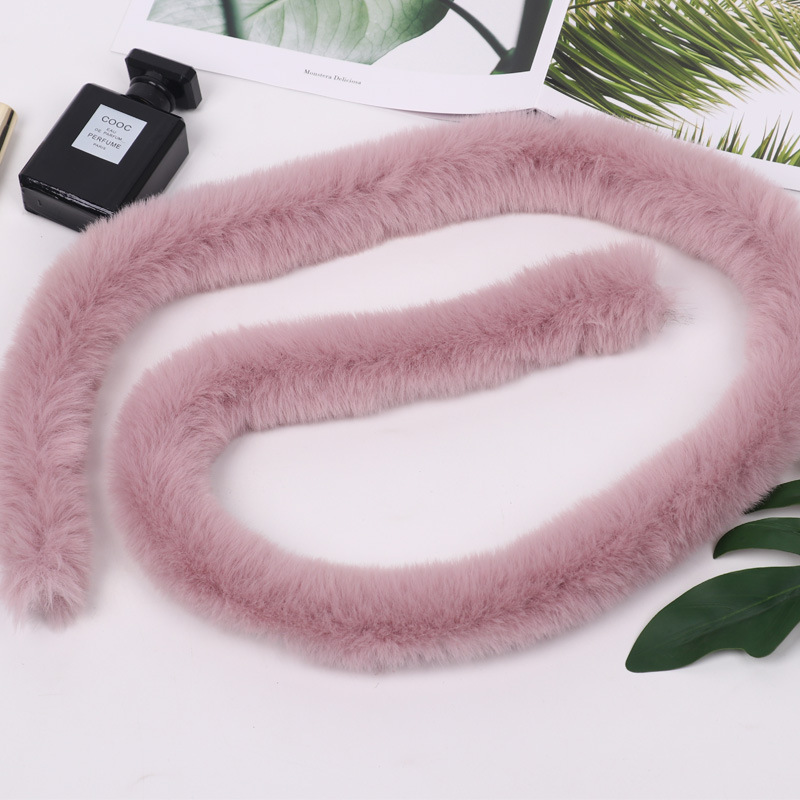 Tira de lana artificial cheongsam brazalete blanco imitación Rex conejo tira de lana hecha a mano tira de sombrero accesorios de bricolaje Hanfu Burr tira al por mayor