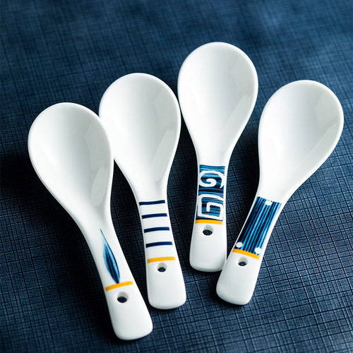 Wholesale Japanese tableware ceramic small soup spoon creative internet celebrity style