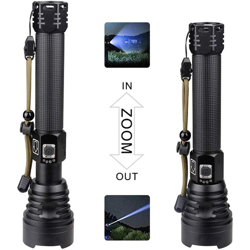 Cross-border XHP90 strong light flashlight USB rechargeable outdoor waterproof power display high-power LED flashlight