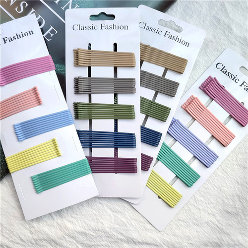 Korean version of 40 pieces of matte color one-word clip side clip hairpin simple temperament bangs clip back head hairpin hair accessory