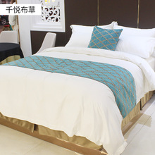 貢緞四件套純棉酒店客房床上用品白色床單民宿被套枕頭套賓館用