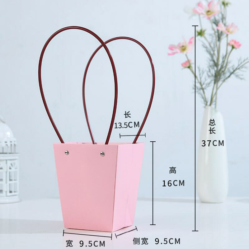 Bolsa de arreglos florales de papel kraft, paquete de ramo, caja de mano al por mayor, floristería, arte floral, material de embalaje de bricolaje, bolsa de mano de flores