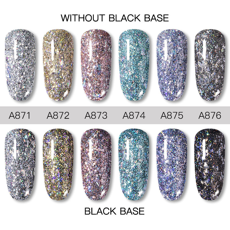 Rosalind爆闪星彩胶5ML 速卖通幻彩霓虹色美甲胶光疗指甲凝胶UV胶