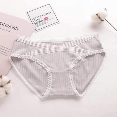 全棉孕妇内裤低腰纯棉内衣托腹短裤产妇无痕大码三角裤头怀孕期|ru