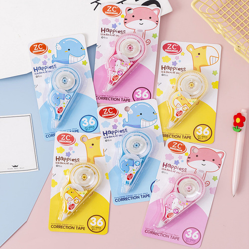 Large-capacity correction belt with correction belt, cute Korean creative, fresh, simple and convenient correction belt with multi-functional stationery