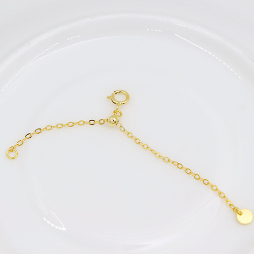 S925 sterling silver DIY necklace hand and anklet tail chain adjustable chain extension chain growth calendered cross extension chain