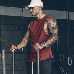 Muscle boy fitness sports vest men's summer cotton sweat-absorbent I-shaped vest basketball training vest running suit